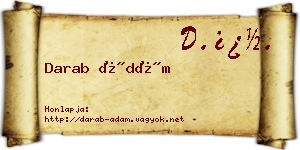 Darab Ádám névjegykártya