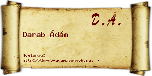 Darab Ádám névjegykártya